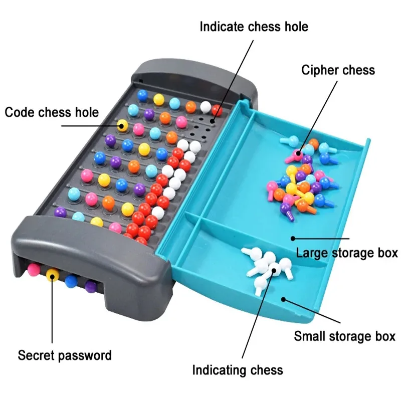 Funny Mini Code Breaking Challenge Toys Traveling Family Party Board Game Two Players Color Matching Puzzle Toys for Kids Adult