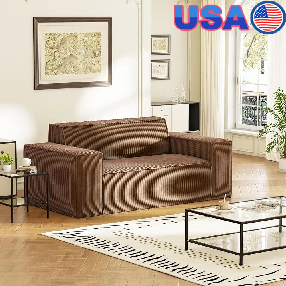 Sofa in a Box Memory Foam Loveseat Lightweight Easy Setup Modern Couch No Assembly Required Comfortable Velvet Upholstery