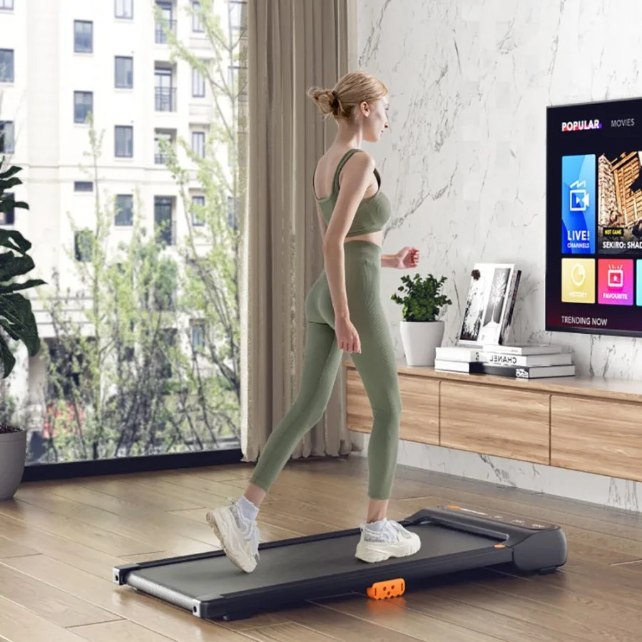 

Беговая дорожка для дома и офиса под стол с пультом управления в виде часов, из черного силикона, для плавного и бесшумного движения