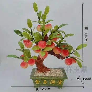 石の桃の木盤景装飾ホームリビングルームテレビキャビネット翡翠装飾手工芸品幸運 8 best sales 桃の木 - №1