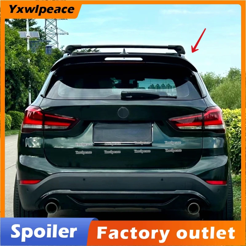 

For BMW X1 F48 Spoiler 2017 2018 2019 2020 2021 2022 ABS Plastic Primer Color Rear Roof Spoiler Trunk Lip Wing Car Accessories