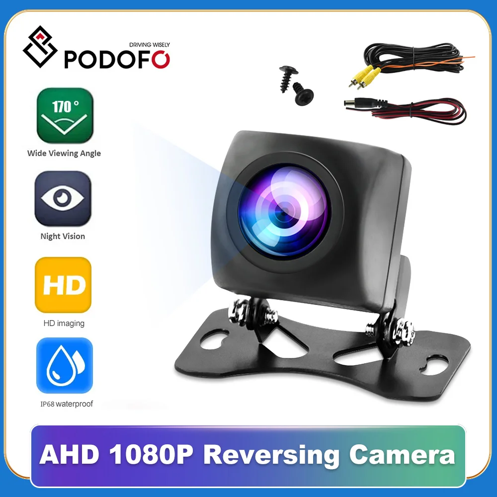 

Podofo AHD Car Rear View Camera HD Reverse Parking Video Monitor Waterproof Backup Night Vision Lens 6M Cable