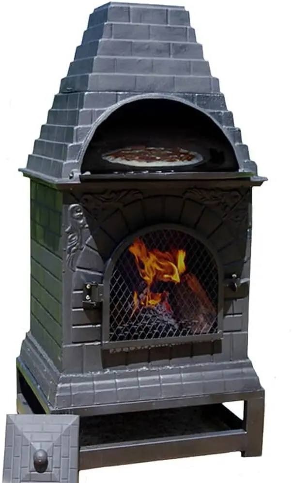 

Casita Grill Chiminea Outdoor Fireplace Wood Burning Firepit and Pizza Oven