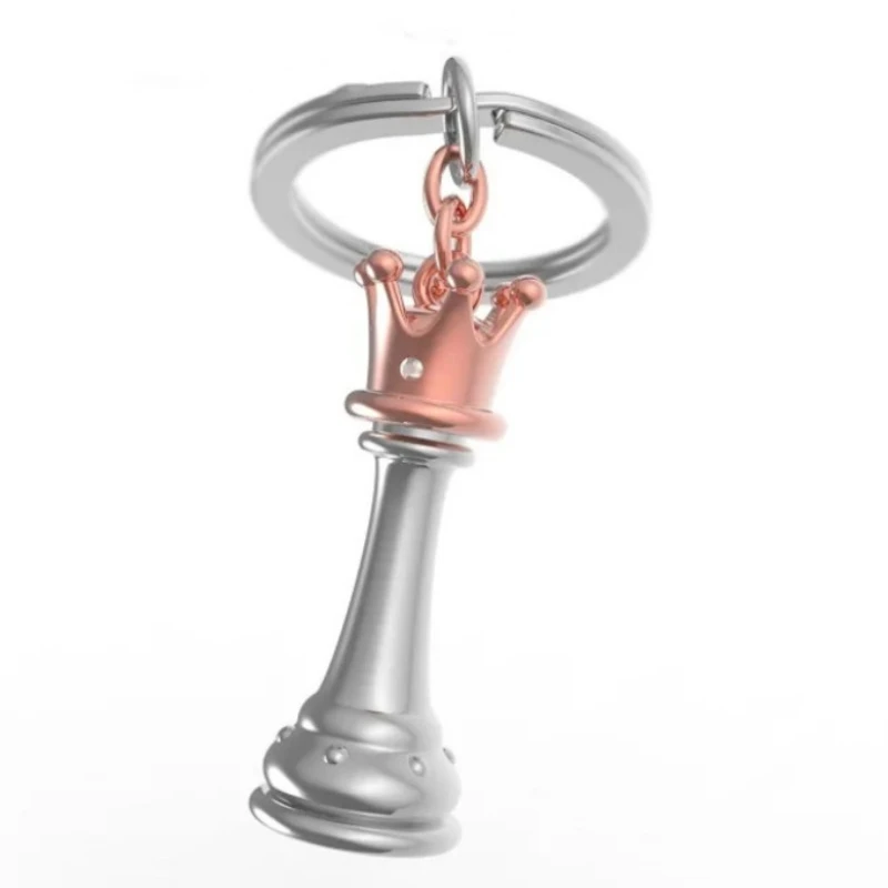 الإبداعية 3D الملكة الملك الشطرنج سبيكة حقيبة سلسلة مفاتيح سيارة على ظهره قلادة كيرينغ اكسسوارات مجوهرات هدايا لمجموعة الأصدقاء #4