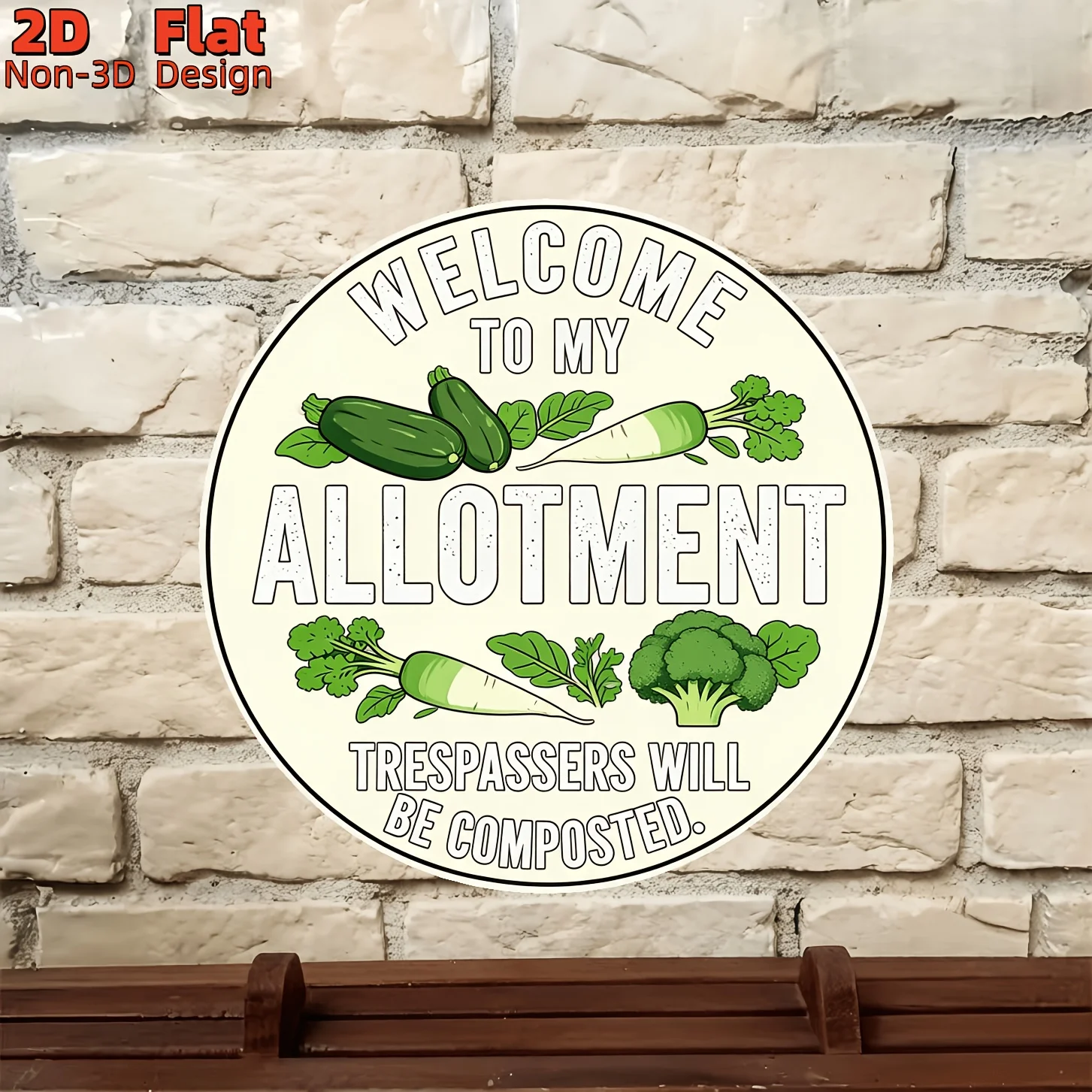 2D Flat Round Wooden Sign 