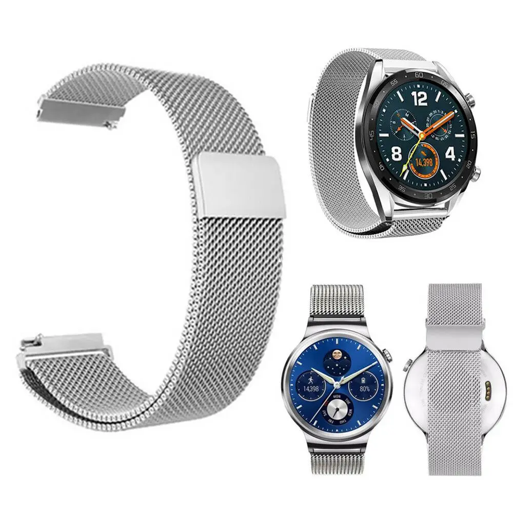 Universal Milanese Watchband Silver Gold Black Rose Gold Metal Stainless Steel Strap Band Replacement Bracelet For Smart Watch