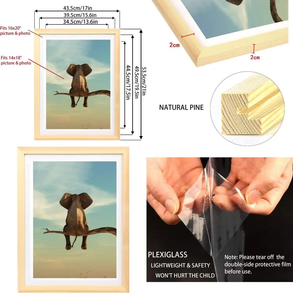 

Solid Wood 16x20 Diamond Art Frame for 14x18 or 16x20 Photos without Mat