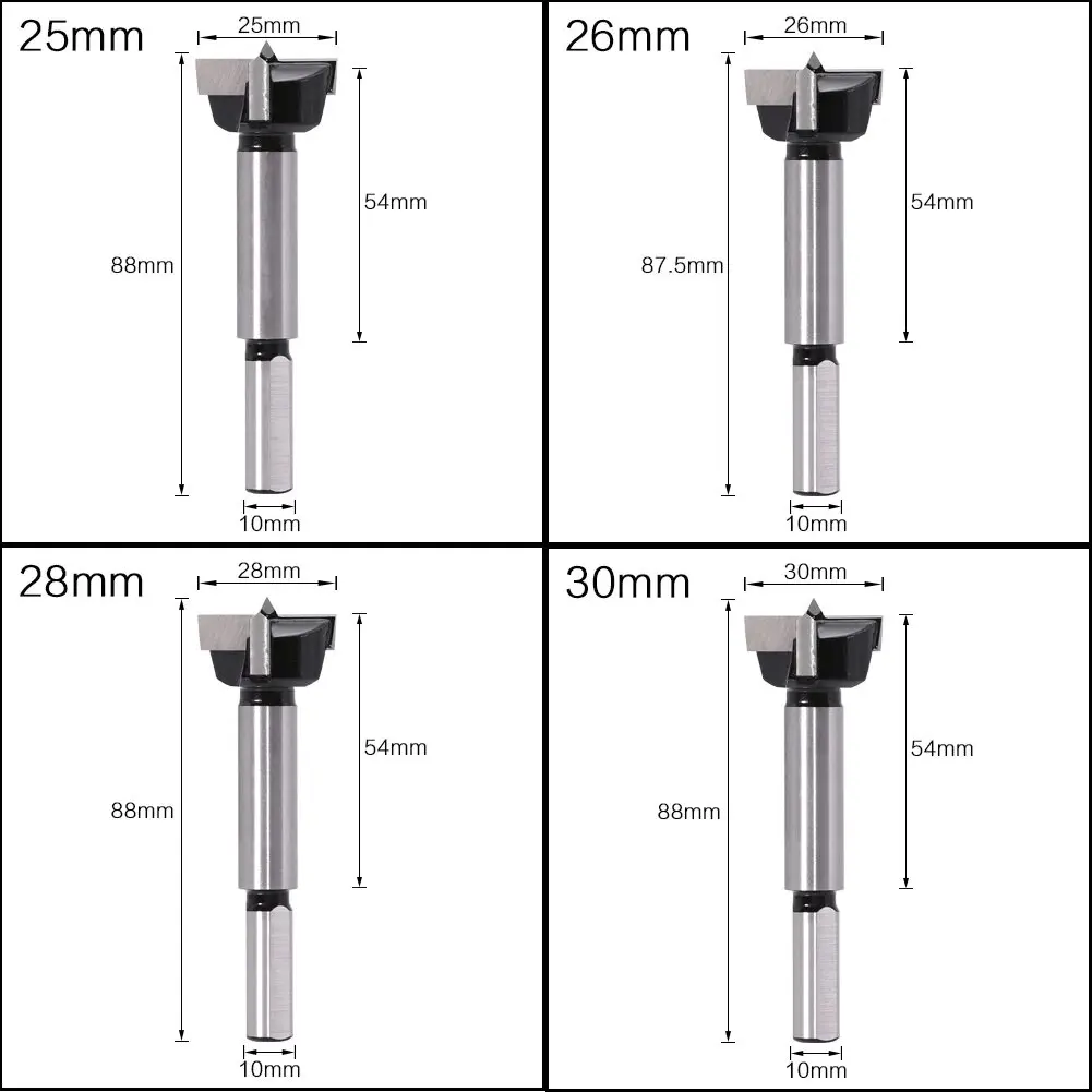 1pcs 15mm - 60mm Forstner tips Woodworking tools Hole Saw Cutter Hinge Boring drill bits Round Shank Tungsten Carbide Cutters