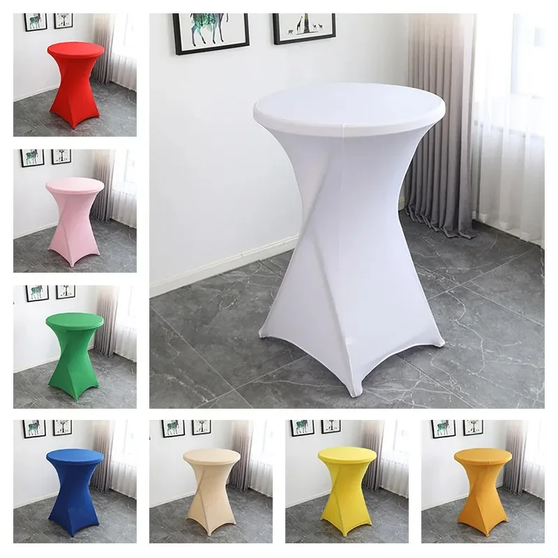 Wedding Decoration Elastic Table Cloth Cocktail Table Cover Spandex Stretch High Bar Hotel Birthday Party Various Colours 2026