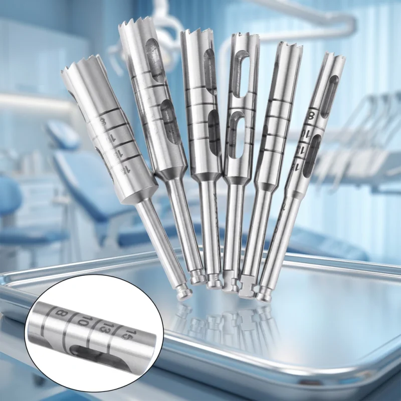 VVDental Dental Surgical Trephine Bone Bur with Sharp Cutting Edge Autoclavable for Oral Implant And Bone Grafting Operations