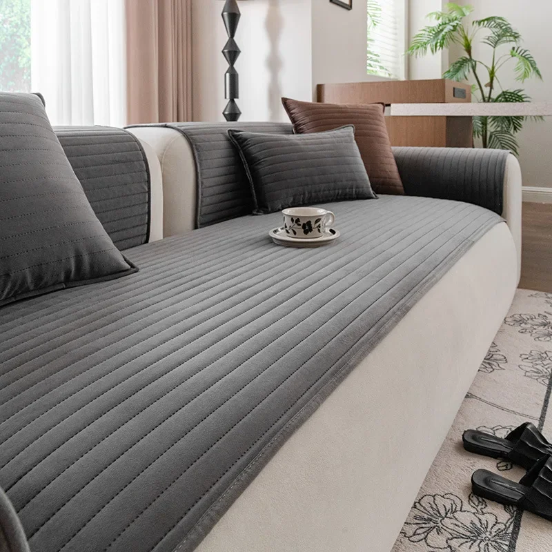 Soft Plush Sofa Pad Anti Slip Couch Cover Four Colors Available Multi Sizes Cozy Living Room Decor Soft Fabric Protective Mat