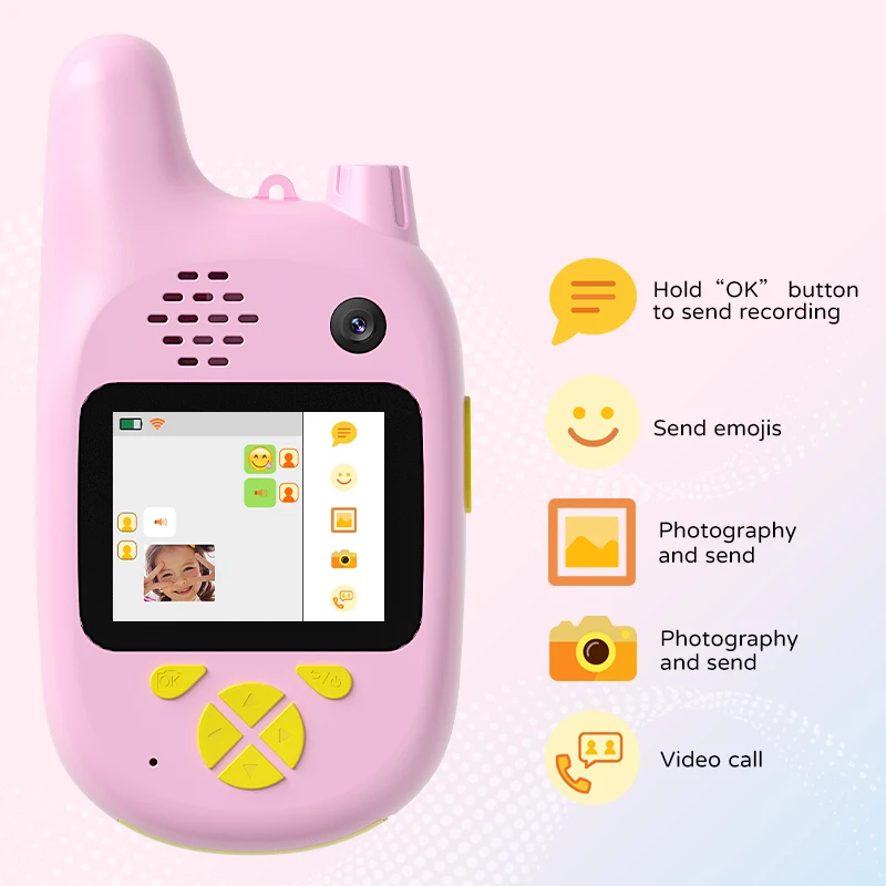 2pcs USB Charging Children's video  HD call  2IN One-Click Call Camping Toys walkie takie Camera KIDS Christmas Gift Mobile call