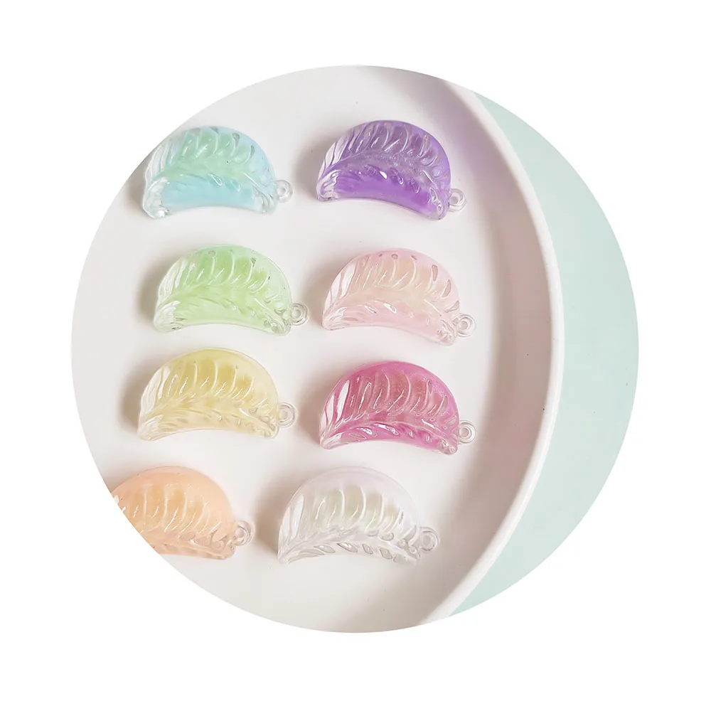 Luminous 3D Resin Dumplings Flat Back Charms for Food Crafts  Phone Case Earring Keychain Jewelry Making 19*32MM