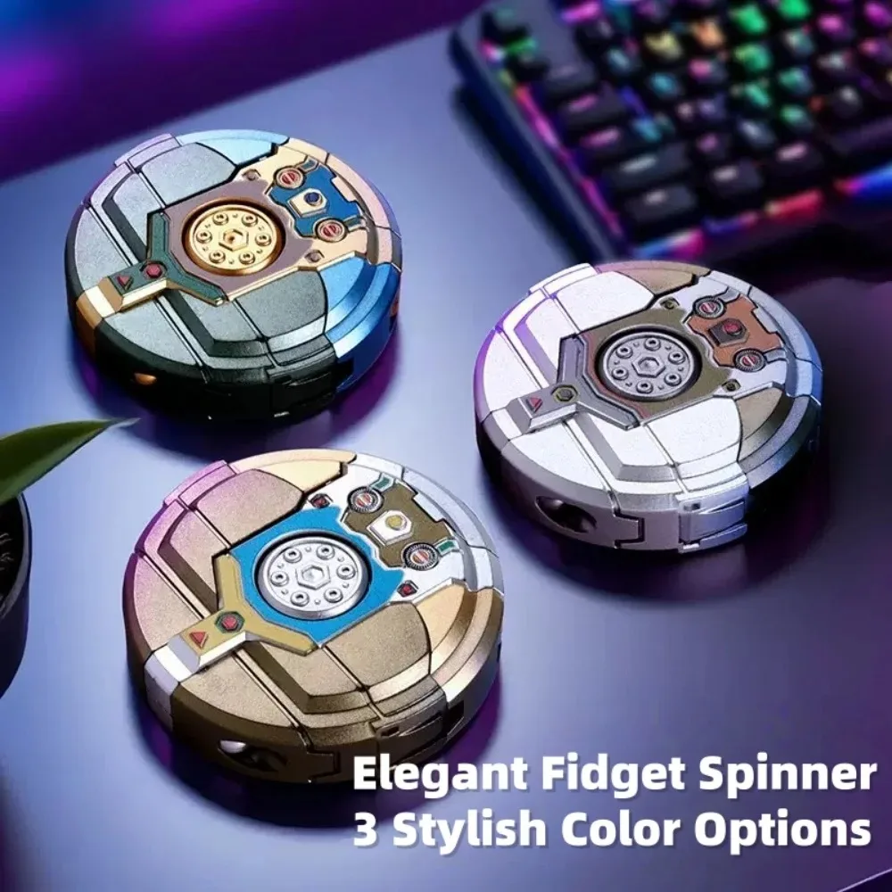 2 em 1 robô transformador fidget spinner, brinquedo de dedo de metal para alívio do estresse, modelo de figura de ação legal para meninos e crianças