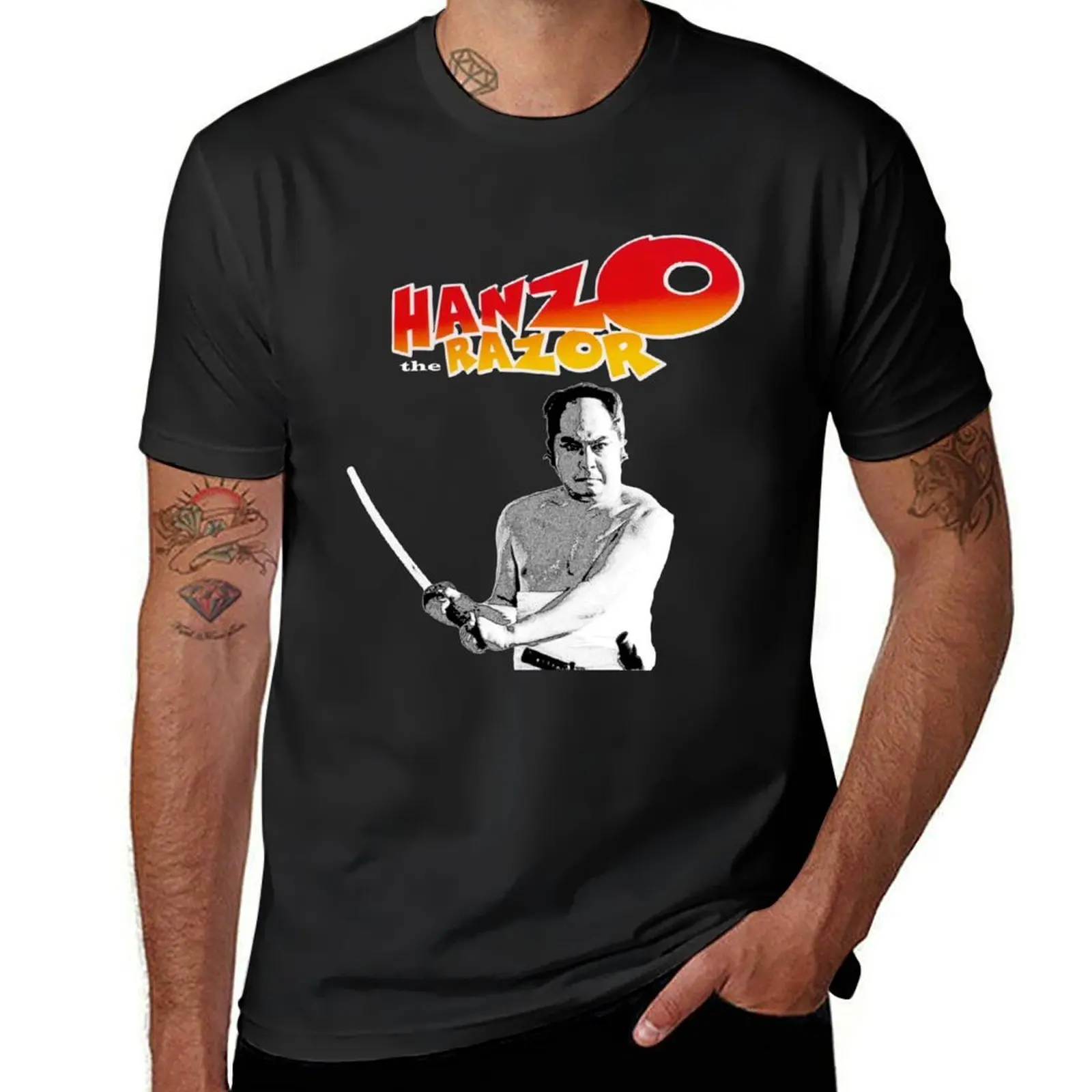 Hanzo the Razor T-shirt graphics anime clothes cute tops mens vintage t shirts