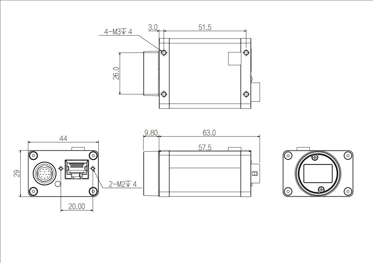 IRAYPLE L5027CG300 2K 2048 3-Line Global COMS Box Camera C-Mount Color Line Scan Camera H.265 Video لرؤية الماكينة