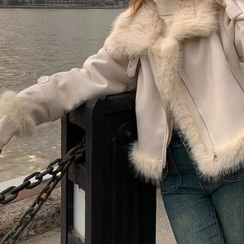 Suede Short Motorcycle Jacket 2025 Autumn and Winter Korean Women's Jacket with A Sense of Leisure Design