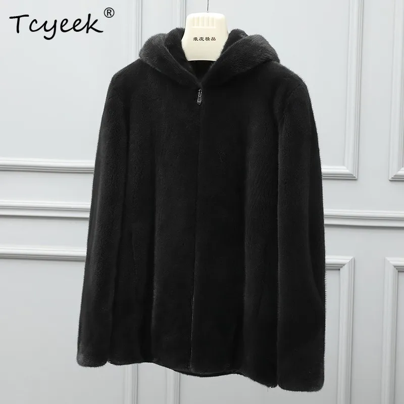 

Tcyeek Natural Mink Fur Coat Men Winter Clothes Mens Coats Whole Mink Real Fur Jacket New in Outerwears Hoodie Куртка Мужская