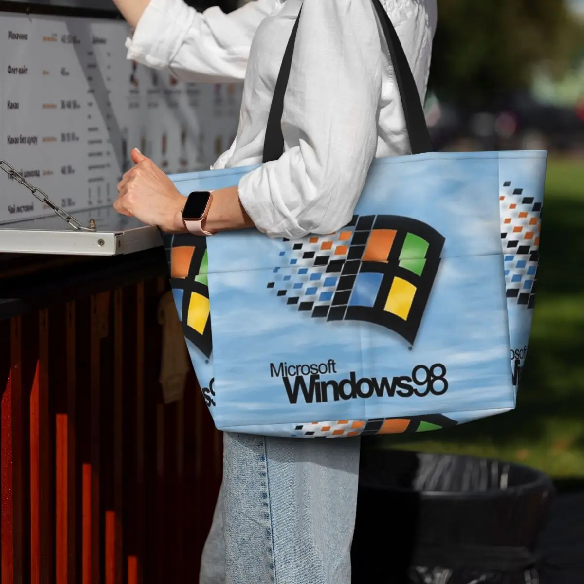 Windows 98 Start Screen Beach Tote Bag Sport Gym Yoga Duffle Large Tote Bag حقيبة سفر نسائية حقيبة لياقة بدنية