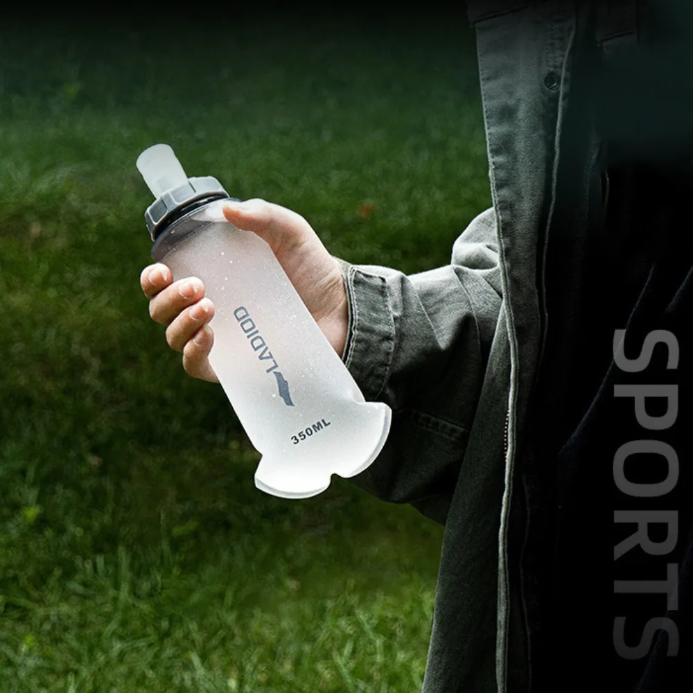 

TPU Soft Sports Water Bottle Thick Design Dust-Proof Cover Folding Soft Sport Bottle 350ml Collapsible Foldable Water Bag