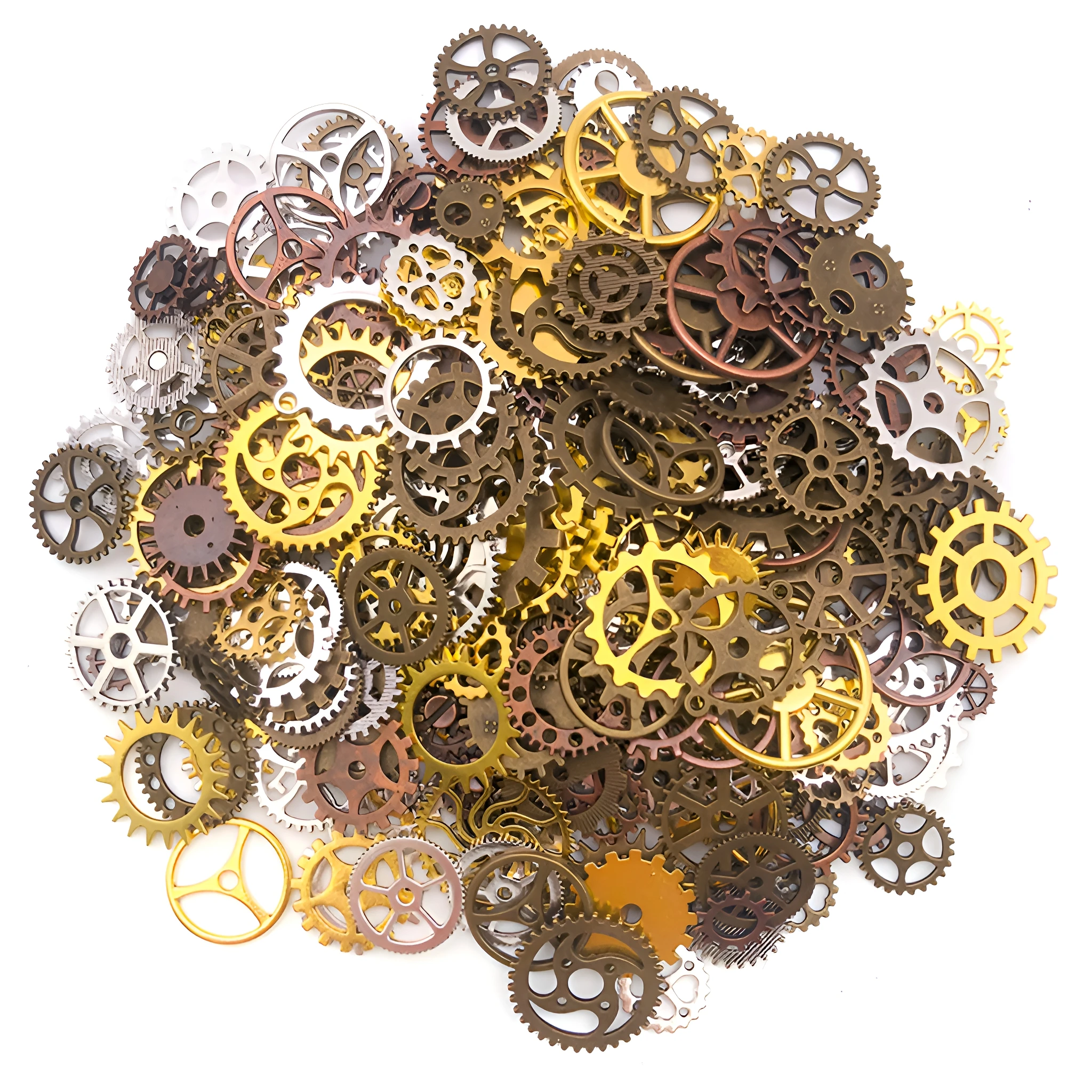 About 30/50g Random Mix Color Mix Size Metal Mechanical Steampunk Cogs Gears Charms Pendant For DIY Jewelry Making Accessories