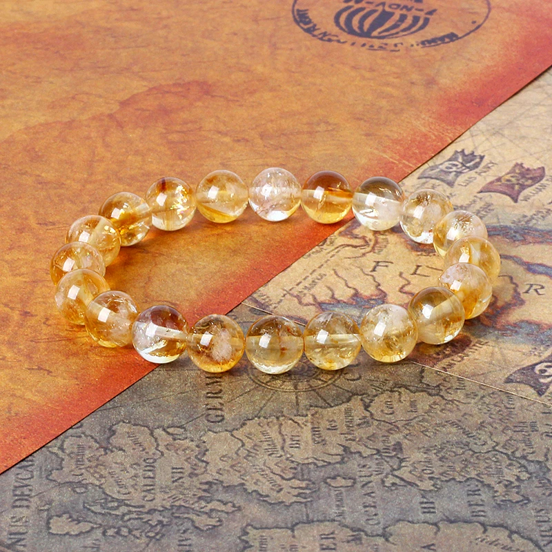 5A Citrine Stone of Wealth Bracelet Men Yellow Creastly Positive Energy Beads Bracelets for Women Energy Healing Jewelry Pulsera