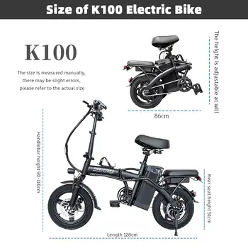 دراجة كهربائية DEEPOWER K100 بقوة 400 واط، 48 فولت، 10 أمبير/30 أمبير، قابلة للطي، دراجة كهربائية صغيرة للبالغين، مناسبة للتنقلات في المدينة، دراجة كهربائية للتنقلات الحضرية 8 best sales دراجة كهربائية قابلة للطي - №8