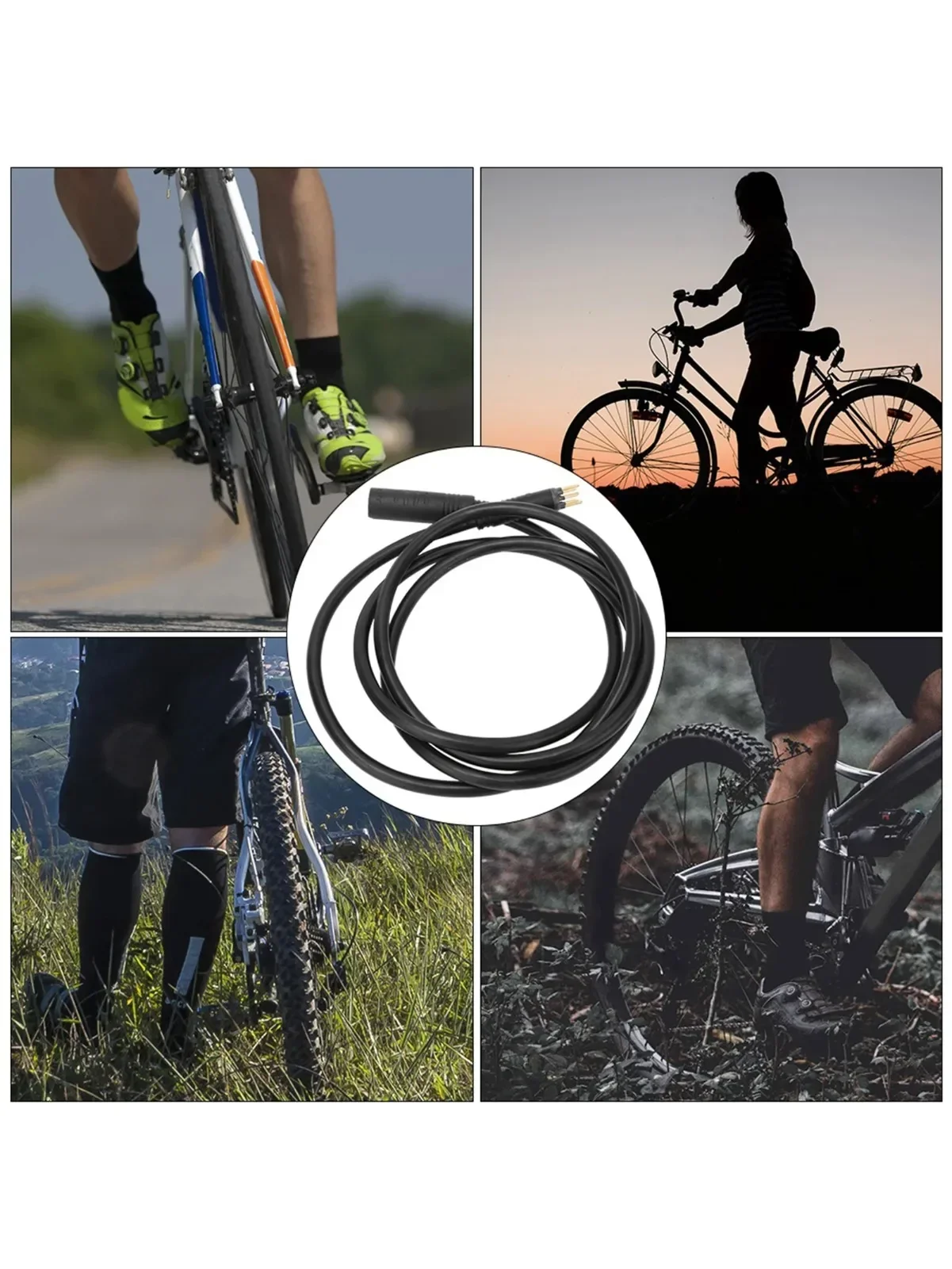 AliExpress NONE Electric Bike Motor Cable 9 Pin Wheel Motor Extension Cable for Electric Bike Female to Male Wire E Bike Accessory