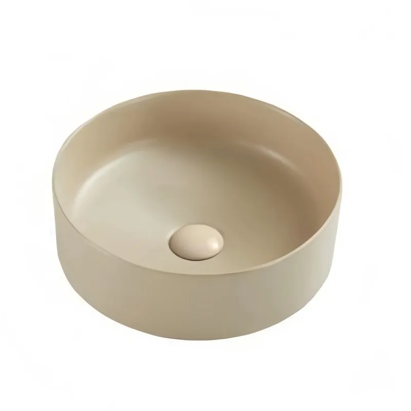 

Round Glaze Spray Basin High Quality Ceramic Desktop Basin Bathroom Integrated Cabinet Sink