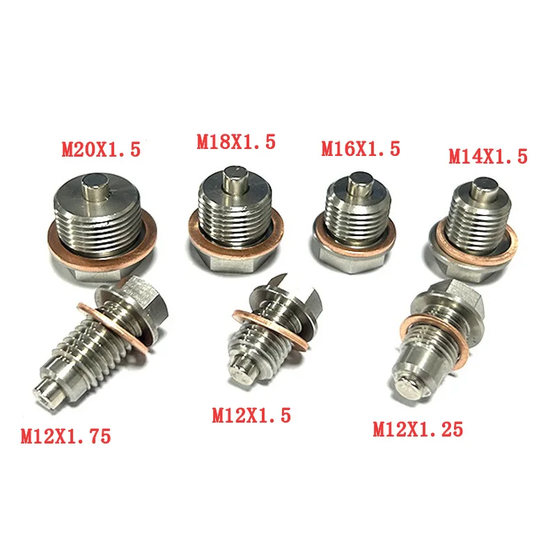 

Stainless Steel Engine Magnetic Oil Drain Plug Screw Nut Bolt Oil Drain Sump Nut M12/14/16/18/20 1.5 1.25 1.75