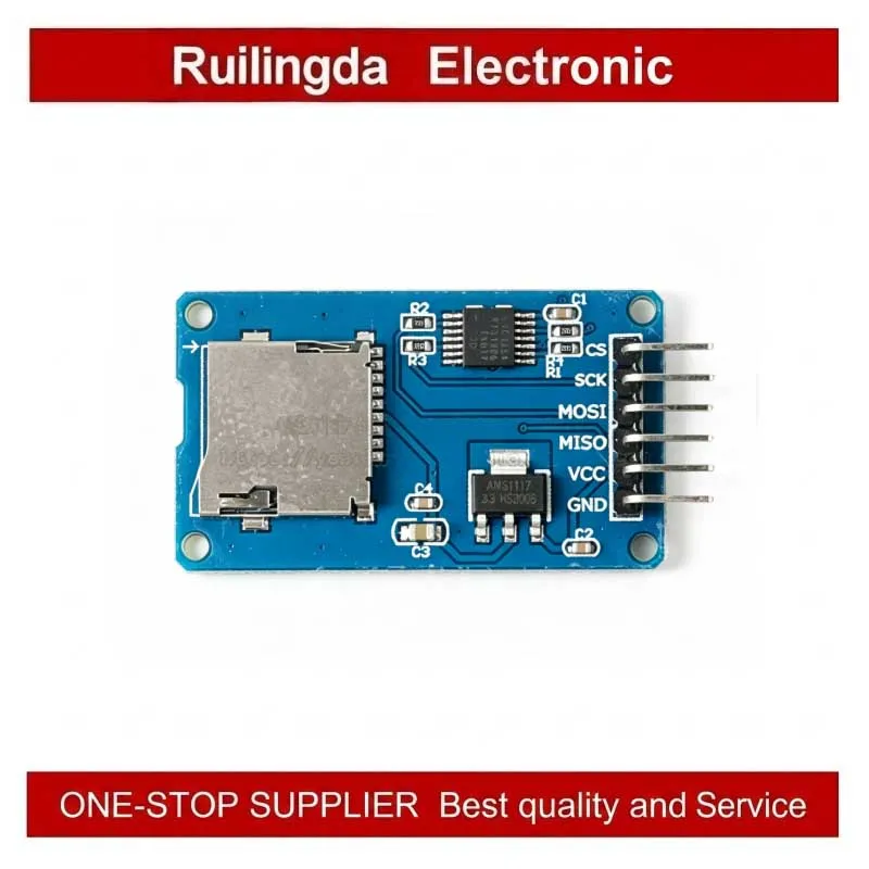Micro/Mini SD Card Module TF Card Reader Writer SPI Interface with Level Conversion Chip Data Transfer Compact Memory Module