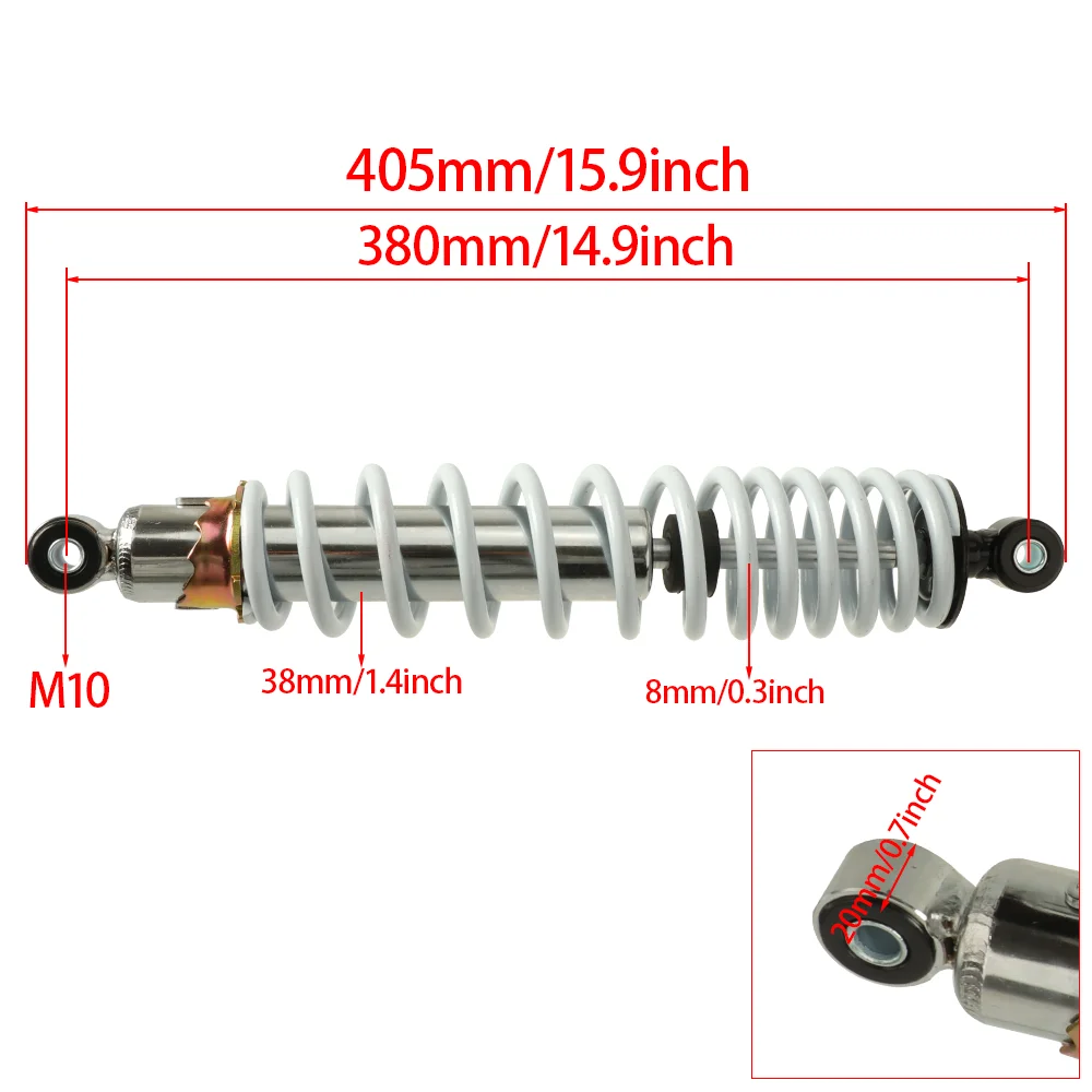 1 Pcs 370mm 380mm Front/Rear Suspension Shock Absorbers For China150cc 200cc 250cc  ATV UTV Buggy Quad Dirt Bike Accessories