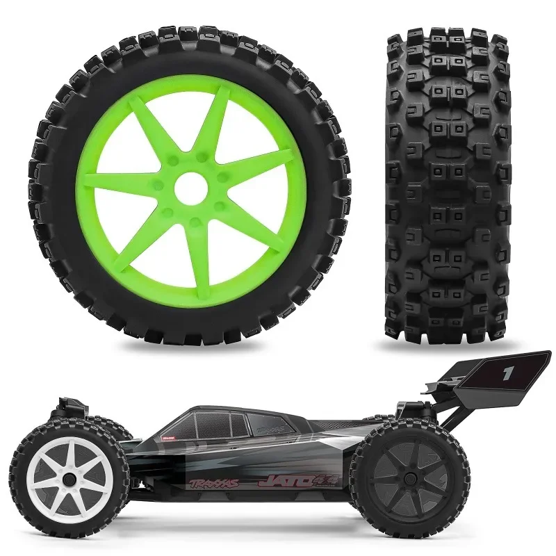 

4pcs 115mm 1/8 RC Off-Road Buggy Wheels Tire 17mm Hex for ARRMA Typhon Trxs Kyosho HPI HSP VRX RC Car