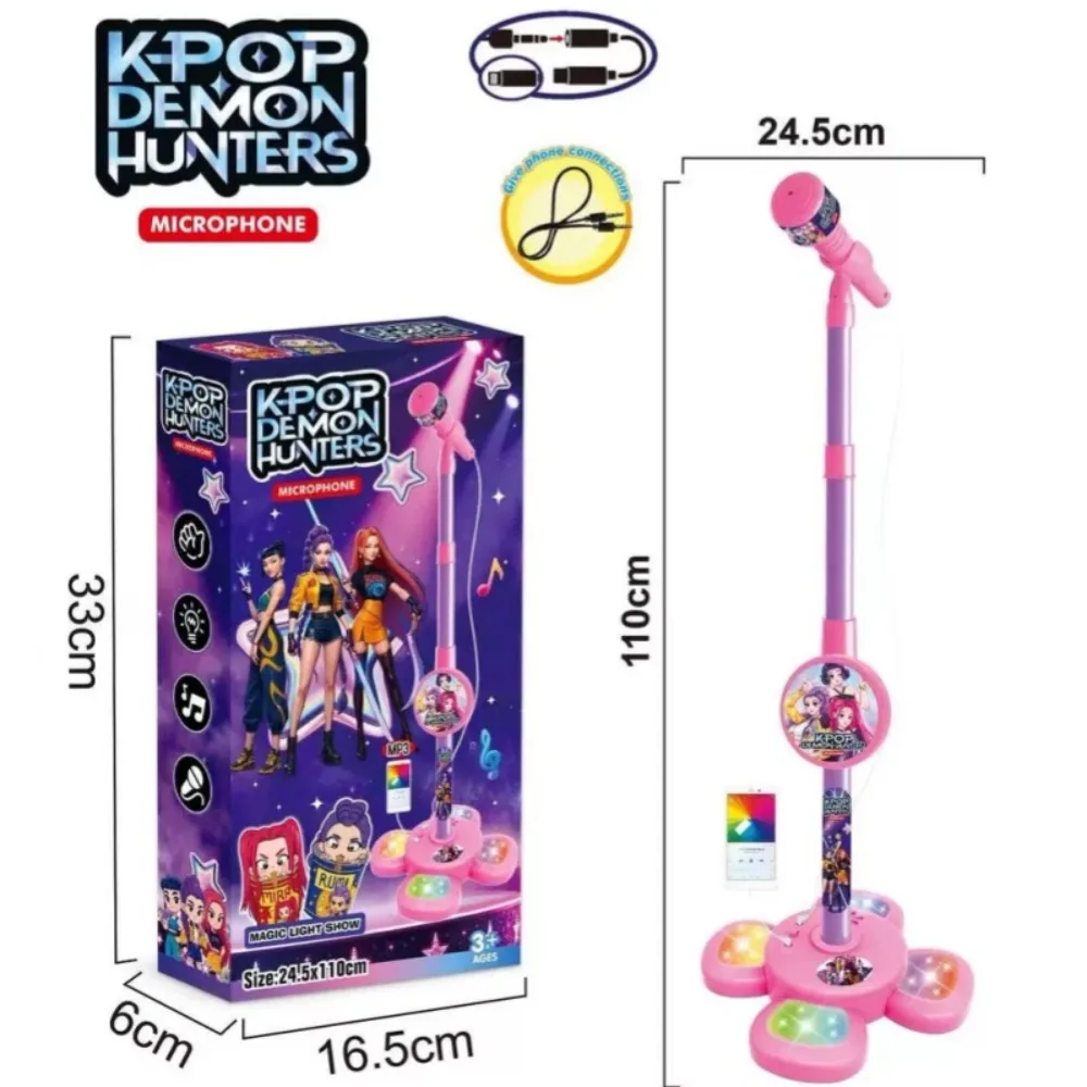Kpop Demon Muziekmicrofoon Kinderspeelgoed met lichtmicrofoon Kan liedjes spelen Speelgoed Halloween- en kerstcadeaus voor kinderen