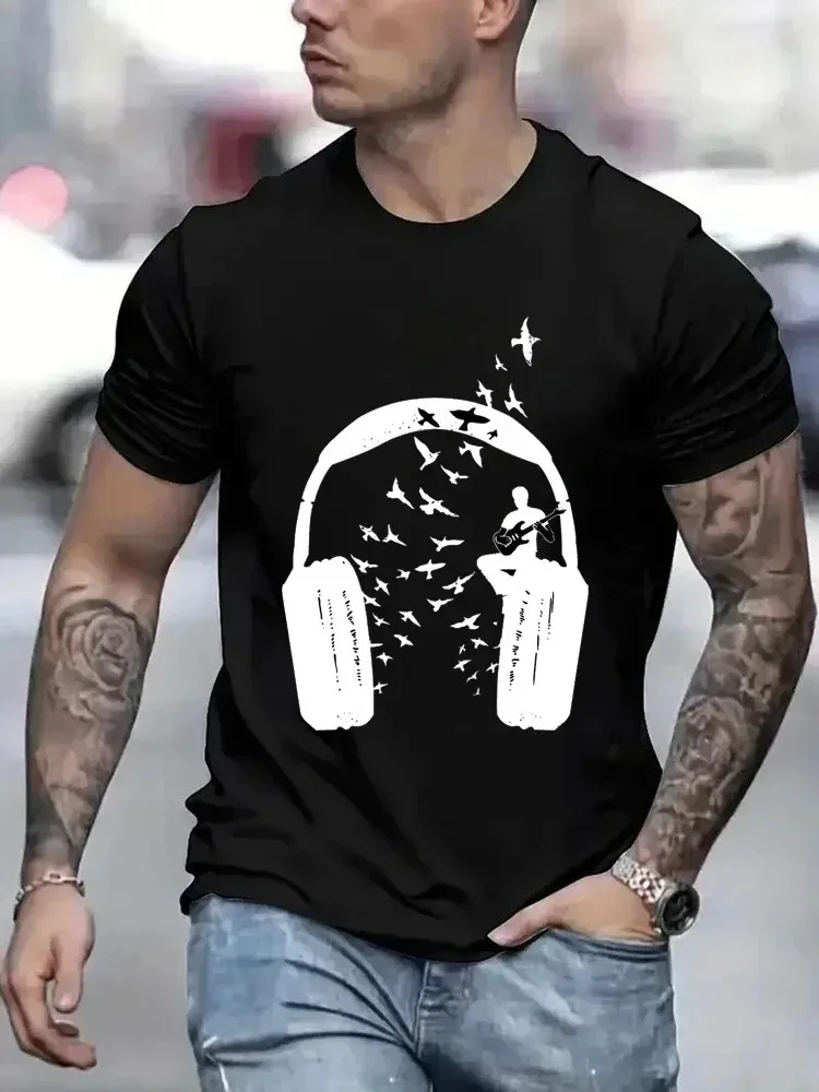 

Relax DJ Music Printing Cotton T-Shirt Men's Short Sleeve Vintage Trend Summer Top Shirt T-Shirt Streetwear