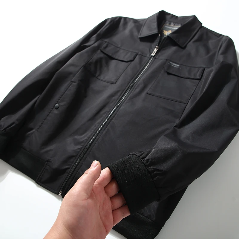 

Мягкая и удобная мужская повседневная куртка с 3D пошивкой и воротником, весенняя рабочая одежда свободного покроя, молодежная однотонная молния Sve