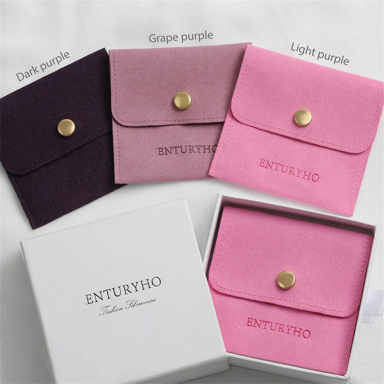 

50 pieces of purple jewelry bags with buttons wholesale custom logo jewelry bags necklaces earrings brooch small bags