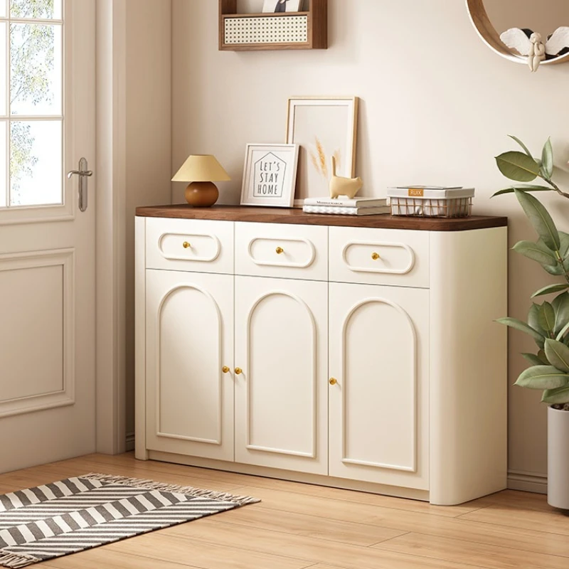 Light luxury rounded-corner shoe cabinet storage entrance integrated storage shoe closet modern household zapatero Furniture
