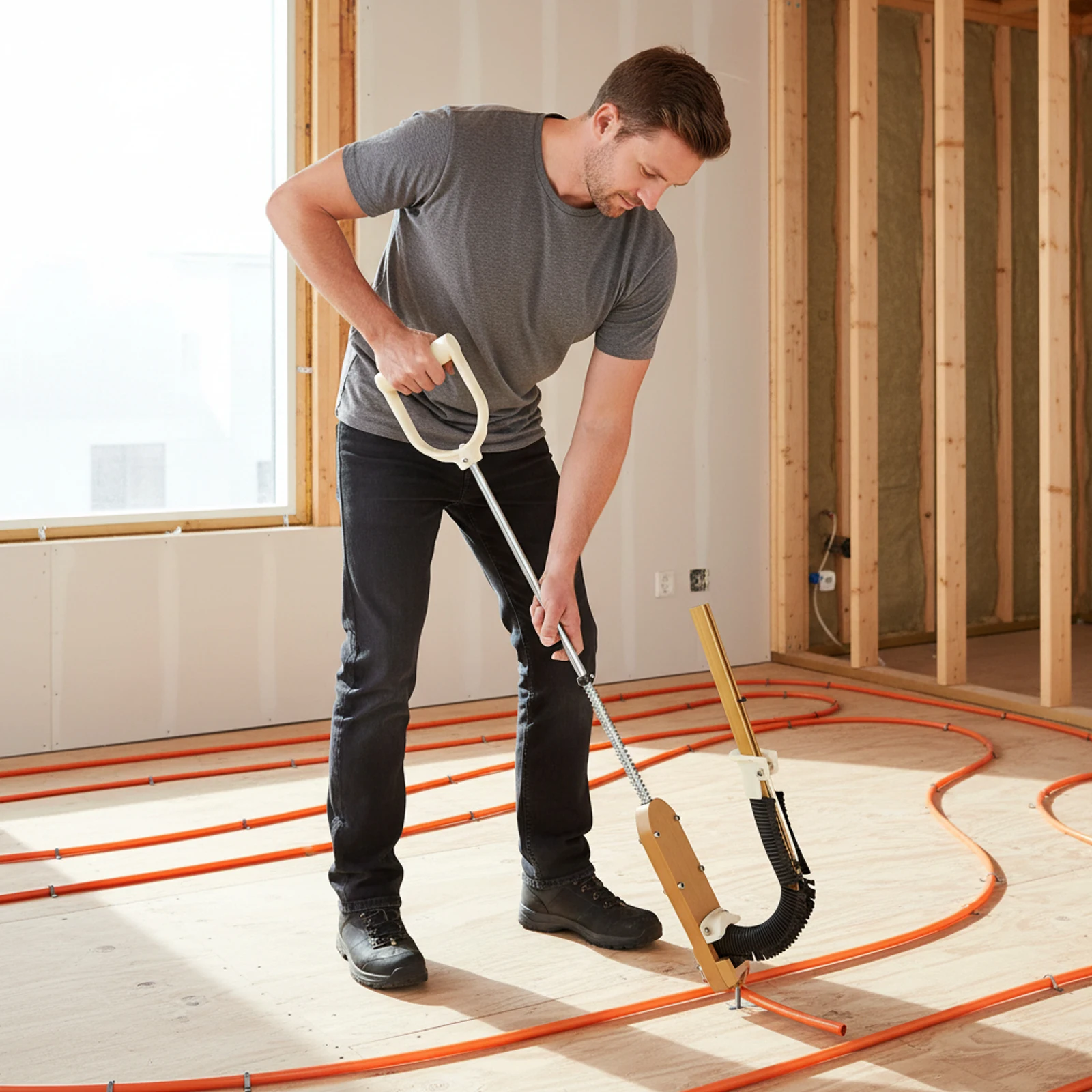 Tacker Pipe Stapler Stand Up Staple Gun Handheld Stapler For Underfloor Heating Pipe Installation Stand-Up Staple Gun