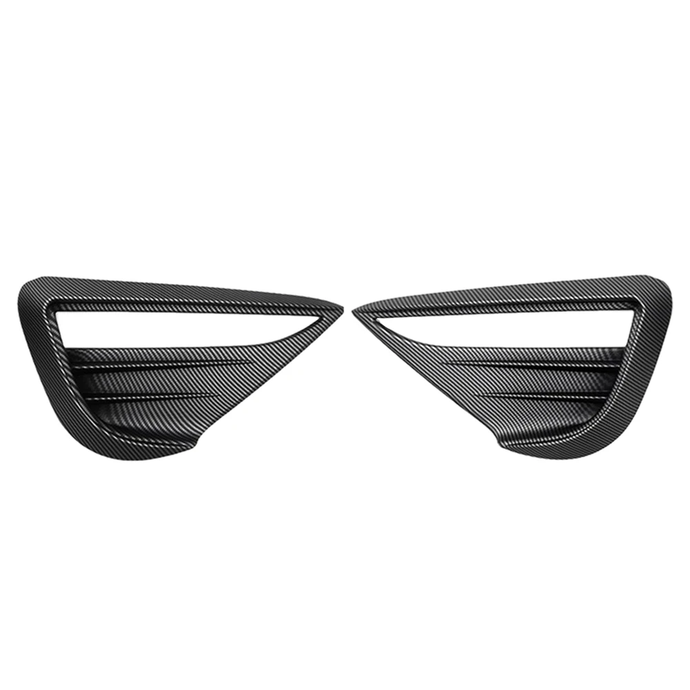 For Tesla Model Y 2021-2022 Matte Carbon Car Front Fog Lamp Cover Spoiler Decoration Sticker