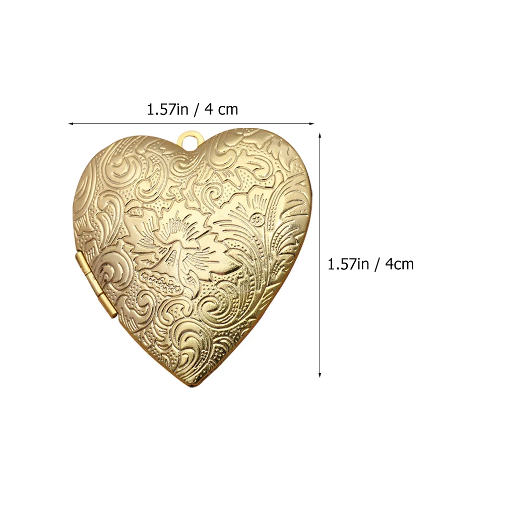 2Pcs Unique Heart Shaped Copper Pendants Picture Holders DIY Jewelry Charms Necklace Accessories Heart Shape Pendants