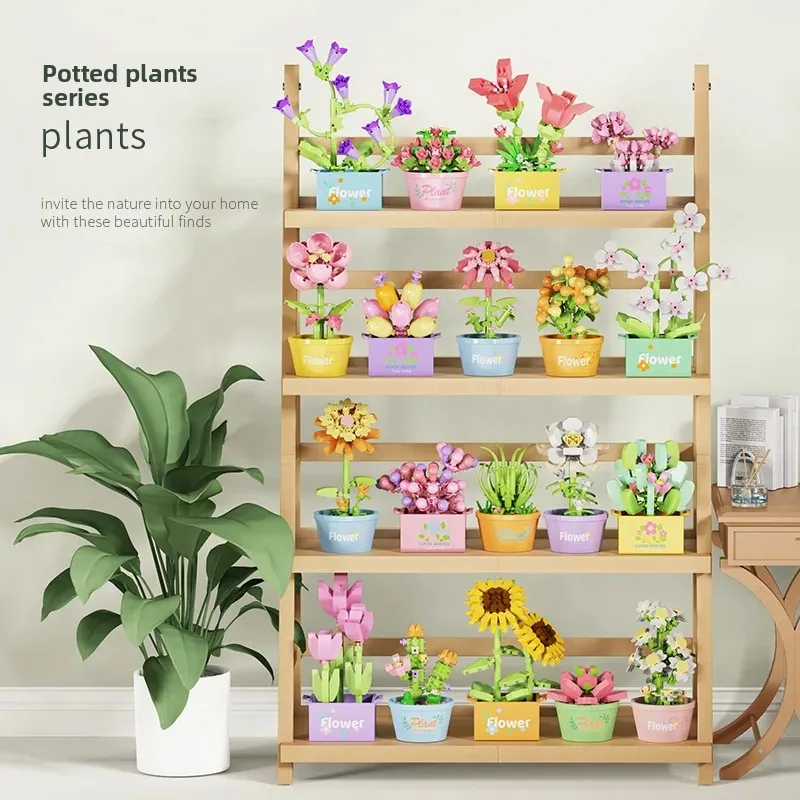 Букет цветов, мини-сделай сам, строительные блоки, игрушки для детей, кирпичи, блоки для взрослых, конструктор, микрокирпичи, строительный набор, подарок