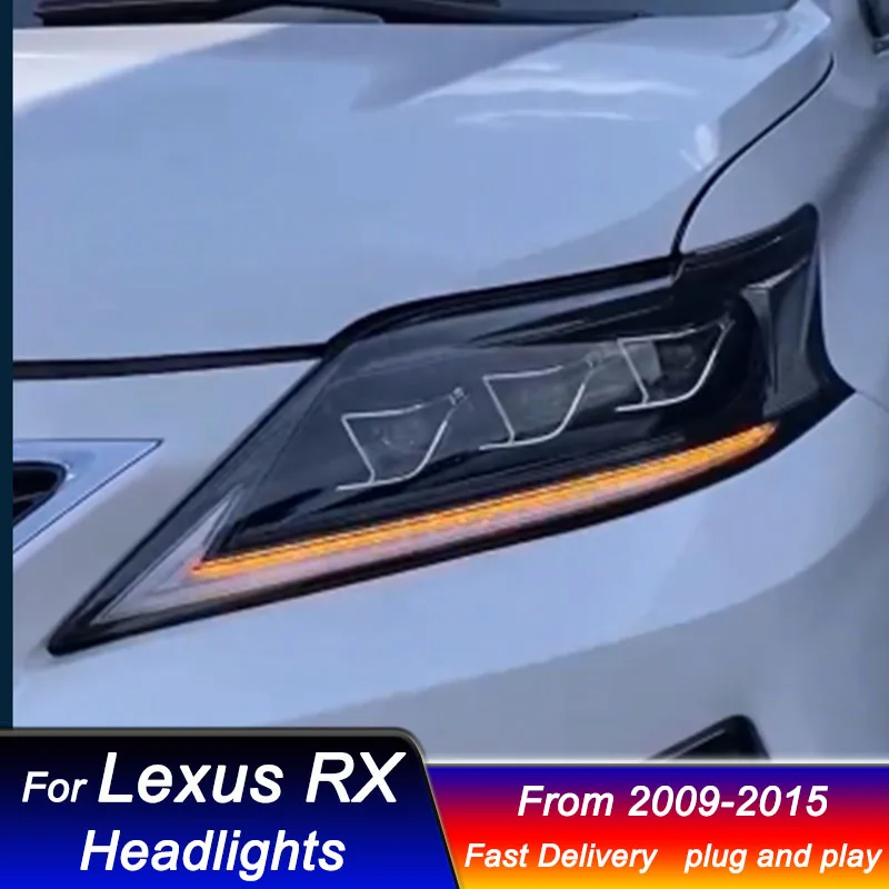 

Car Led Headlights For LEXUS RX RX270 2009-2015 Upgrade 3 lens full Led Head Lamp DRL Dynamic Signal Front light Assembly