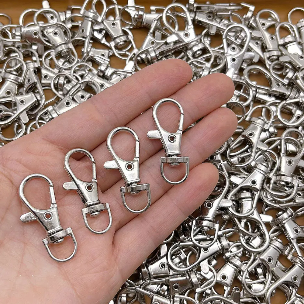 10Pcs Multi-size Alloy Swivel Lobster Clasp Hooks Carabiner Keychain Belt Buckle Accessory For DIY Crafts Jewelry Lanyard Chain view 6