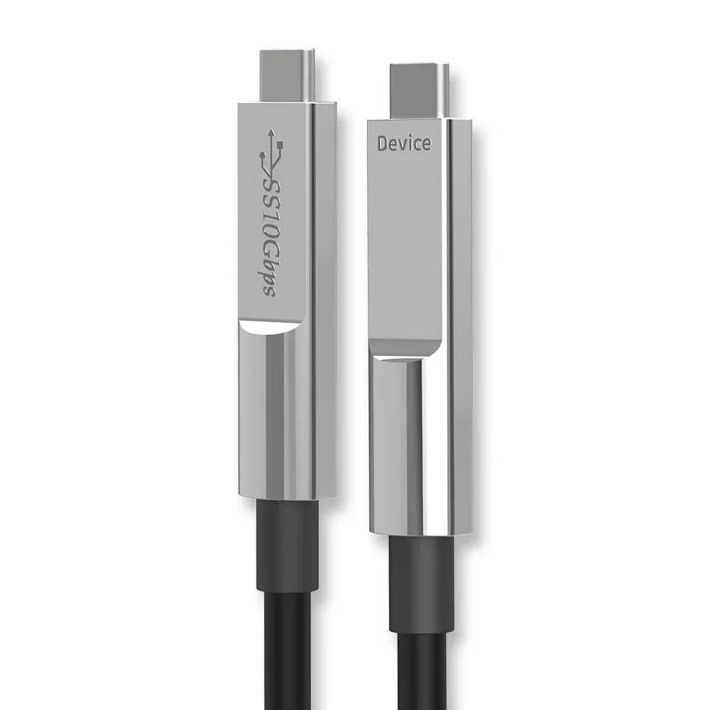 

Оптический кабель USB C к C Волоконный кабель USB 3.1 Type C для 10 Гбит/с Синхронизация данных, видео, аудио, PD, быстрая зарядка
