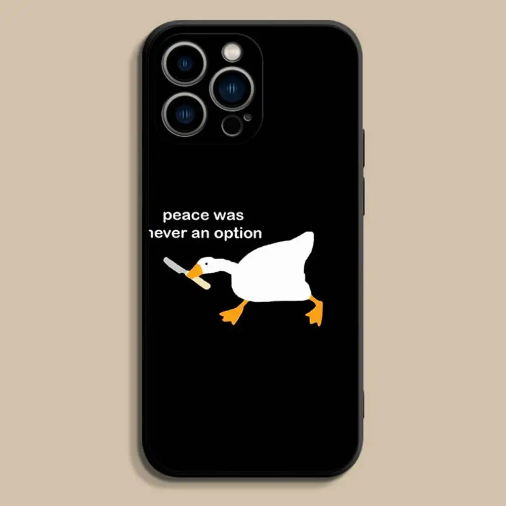 Cartoon Lustige D-Duck Handyhülle für iPhone 17,16,15,14,13,12,Pro,Max,Plus,E,SE4,Air,Mini Schwarz Soft Cover