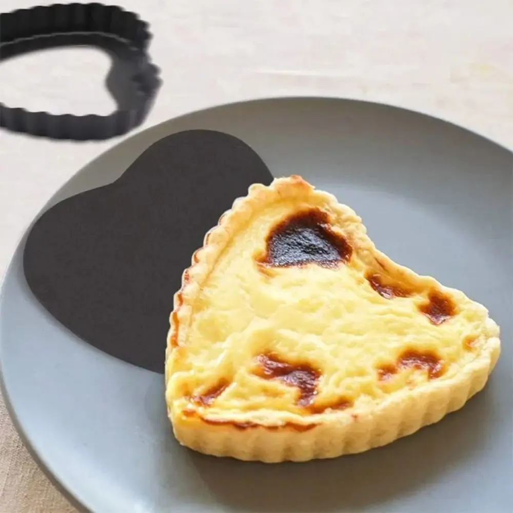 Removable Heart Shape Cake Baking Pan Non-Stick 4 Inch Tart Pan Mold Tart Pan Pie Pizza Bakeware Template Dishes Flan Pan Molds