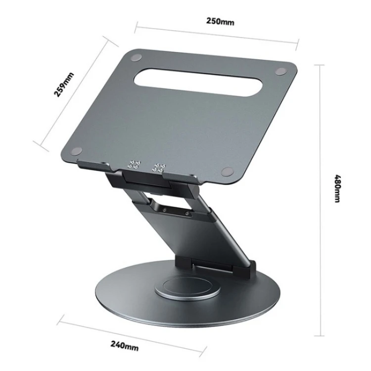 

Hot Selling Aluminum Alloy for 10-17 Inch Device 360 Degree Rotating Adjustable Laptop Holder Desktop Stand