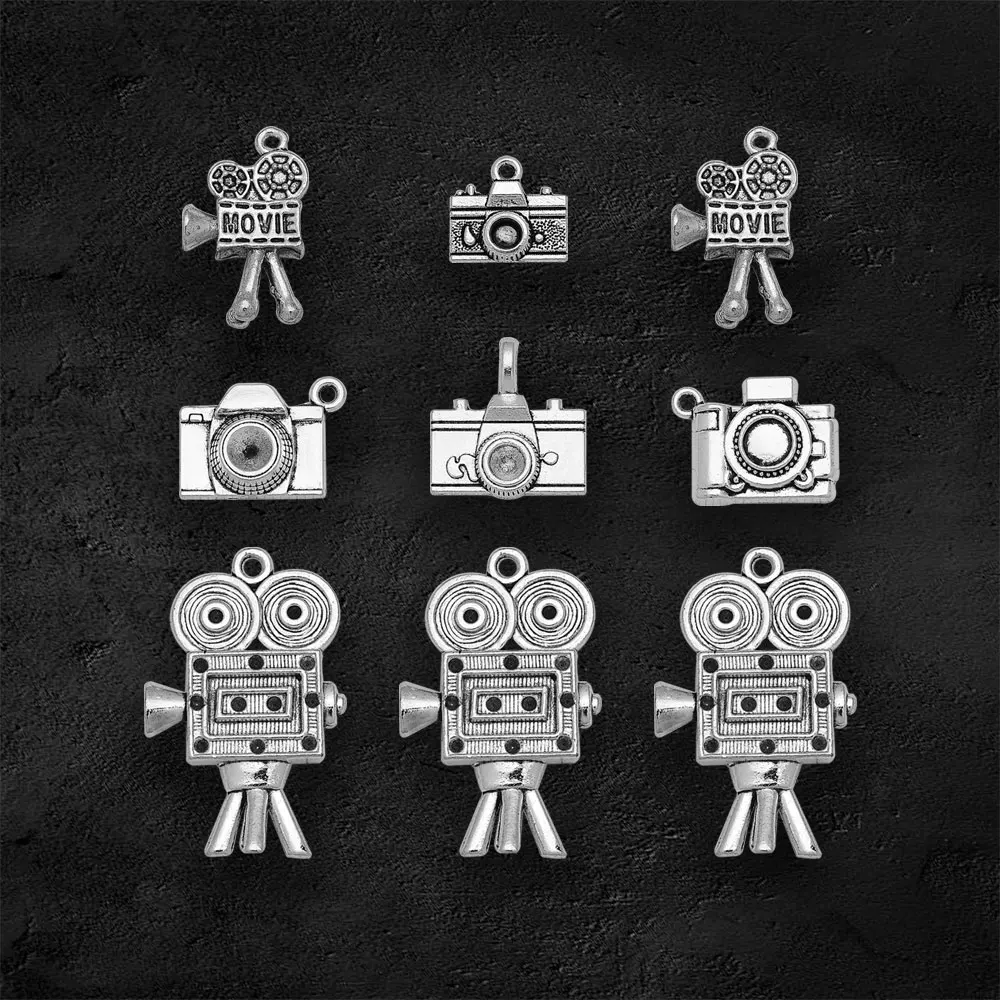 Antique Silver Plated Camera Video Recorder Charms Movie Travel Pendants For Diy Jewelry Making Findings Supplies Accessories