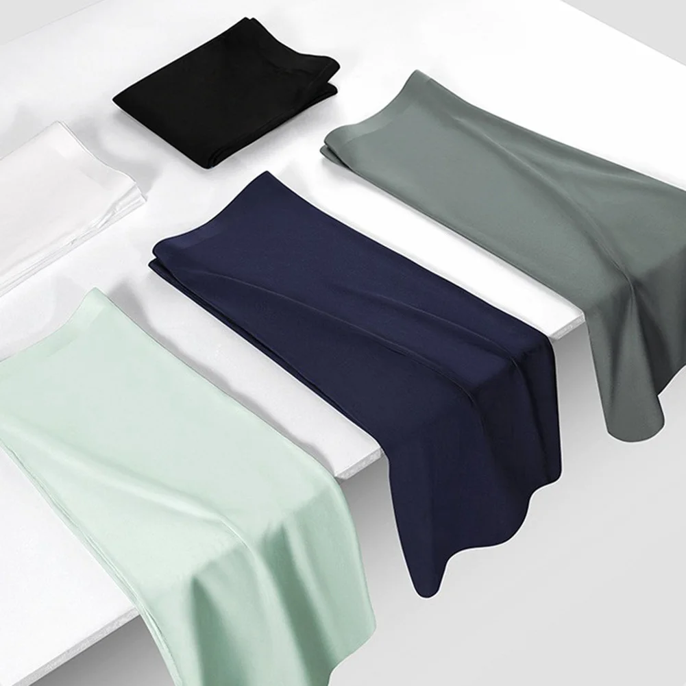 Men Ice Silk Boxers Sports Elastic Lingerie Ultra Hot Long Leg Shorts Underwear Seamless Bikini Anti-wear Trunks Men's Panties